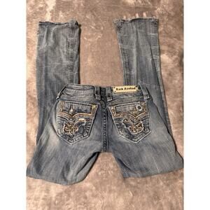 Rock Revival Betty Bootcut Jeans Women’s Size 25x32 Denim Rhinestone